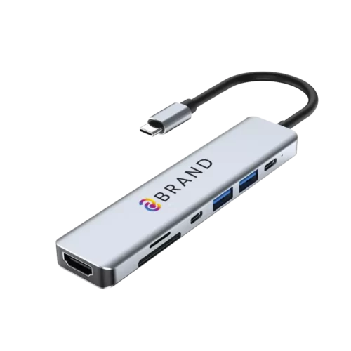 Stacja dokująca USB Moxie 7 w 1. Wykonana z aluminium. - Wejście: X1 Type-C - Wyjście: X1 USB3.0 w 5Gpbs (wysoka prędkość transmisji) X1...