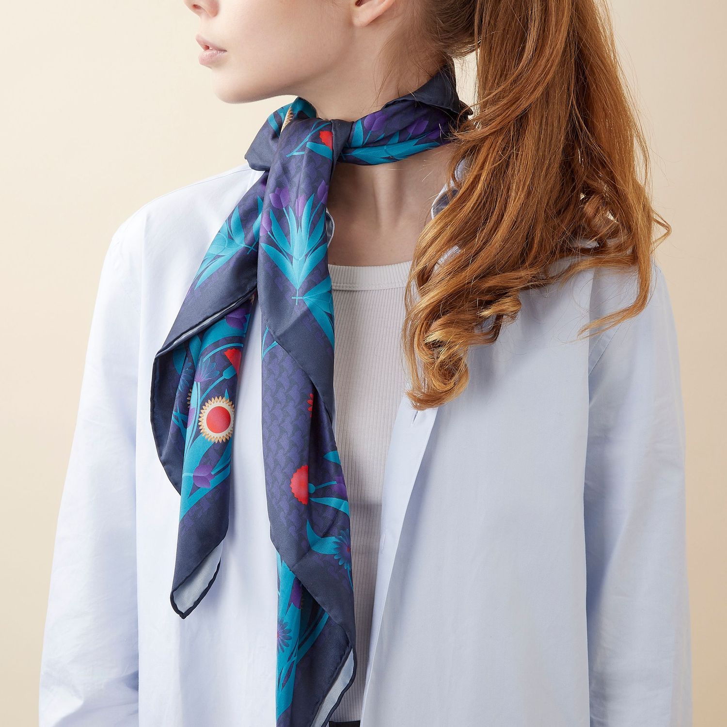 Szal Astrid Navy - obrazek 5