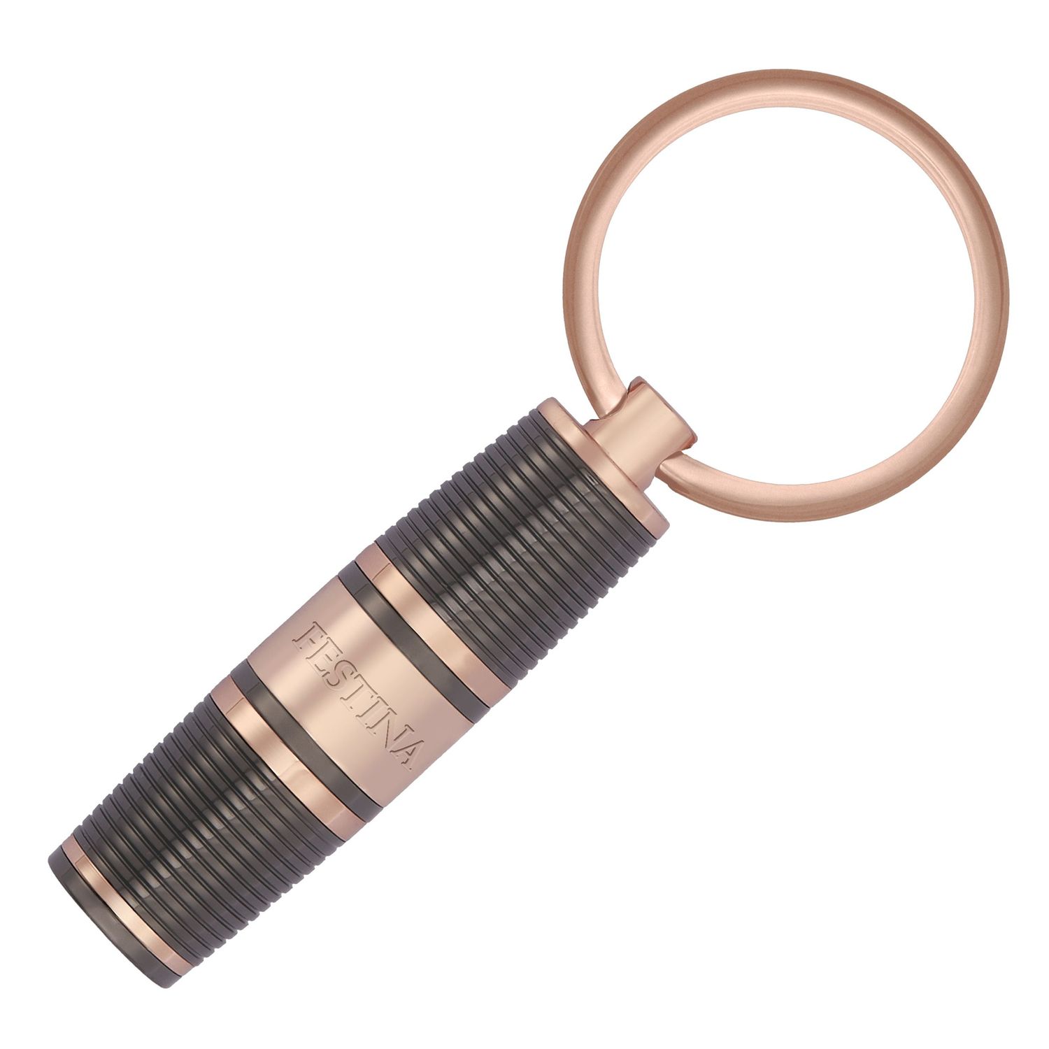 Breloczek na klucze Bold Stripe Gun & Rosegold