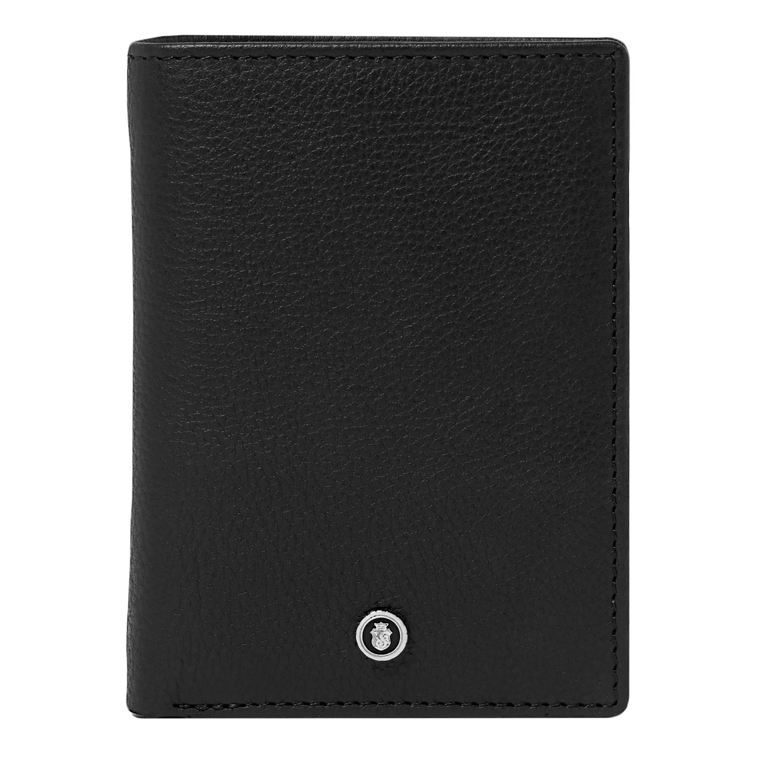 Card holder with flap Button Black - obrazek 2