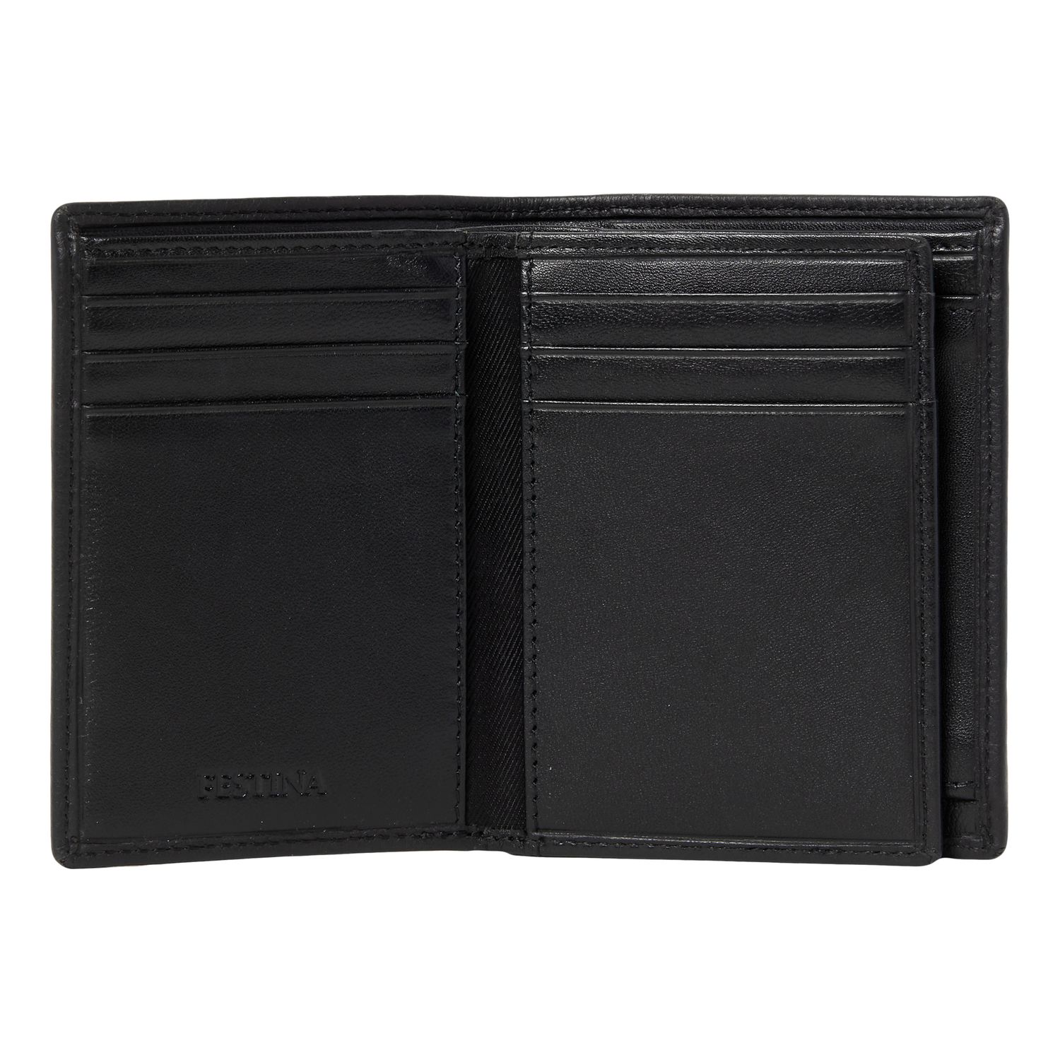 Card holder with flap Button Black - obrazek 3