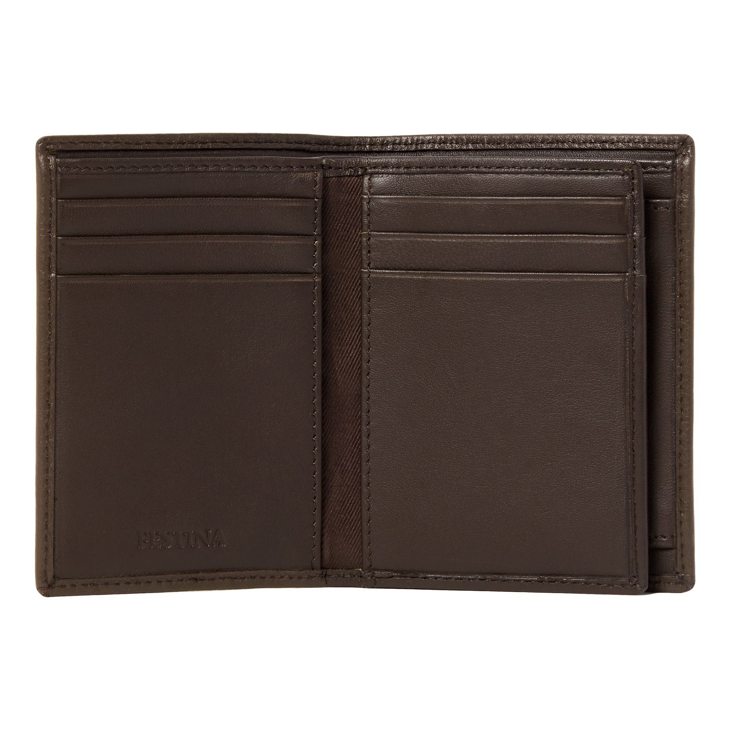 Card holder with flap Button Brown - obrazek 3