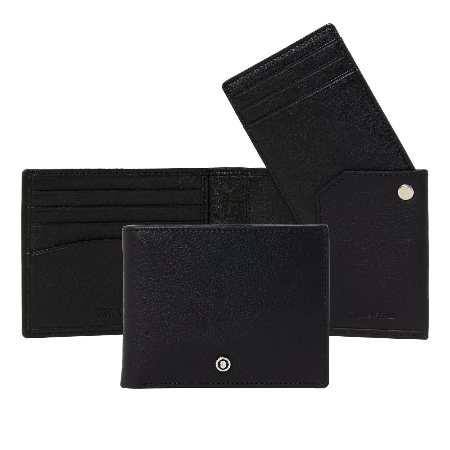 Portfel karty Button Black