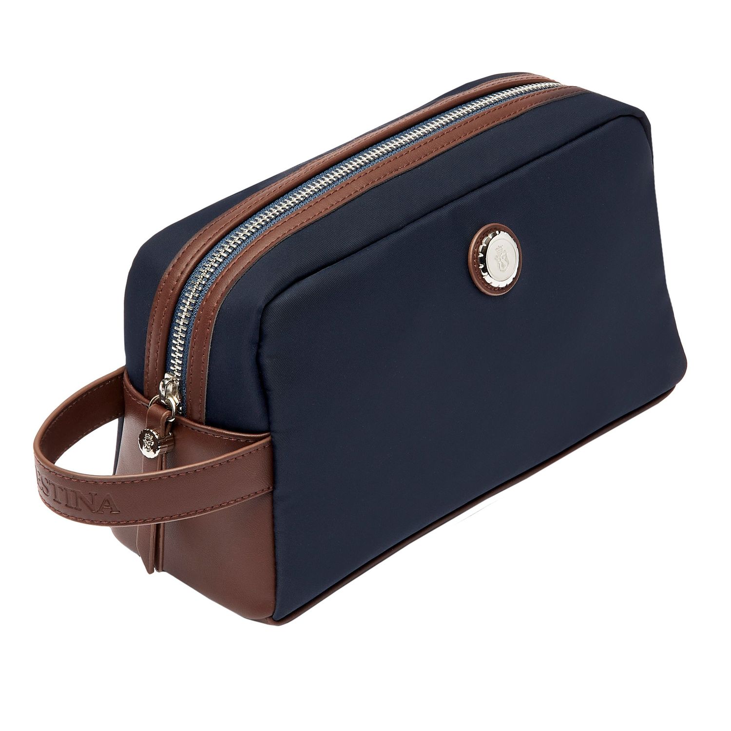 Neseser Button Navy & Brown - obrazek 5