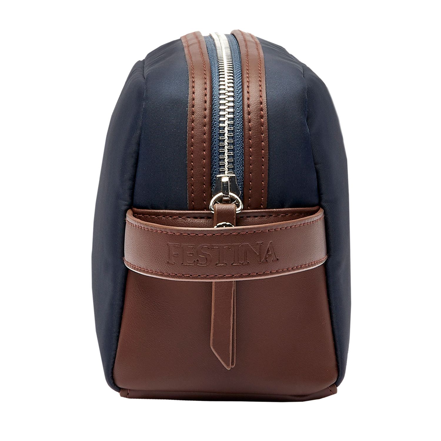 Neseser Button Navy & Brown - obrazek 6
