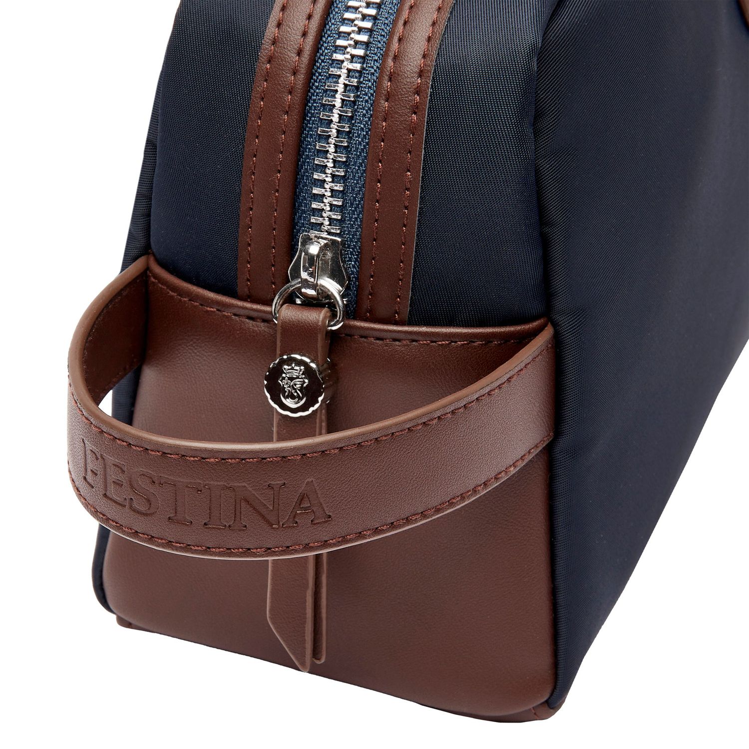 Neseser Button Navy & Brown - obrazek 3