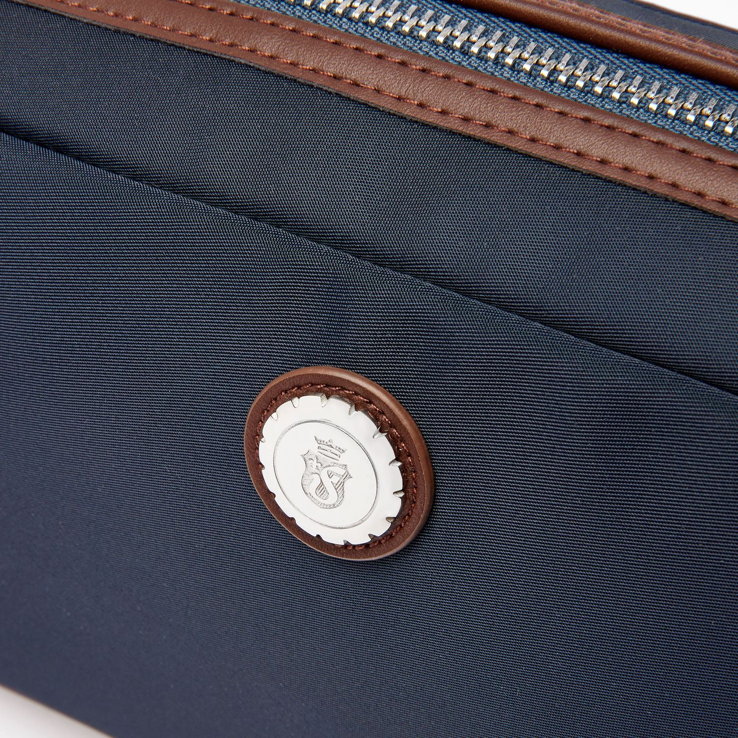 Neseser Button Navy & Brown - obrazek 4
