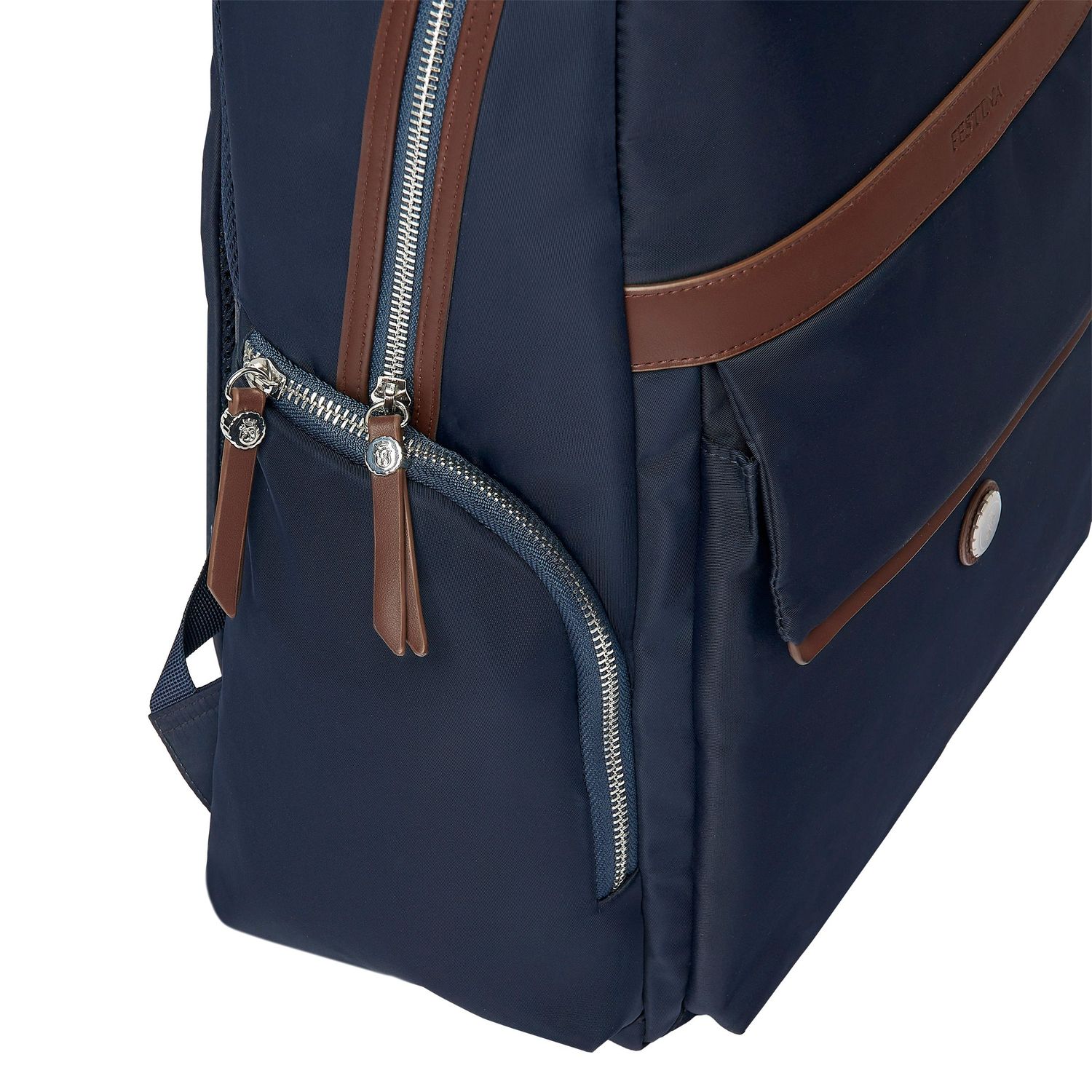 Plecak Button Navy & Brown - obrazek 3
