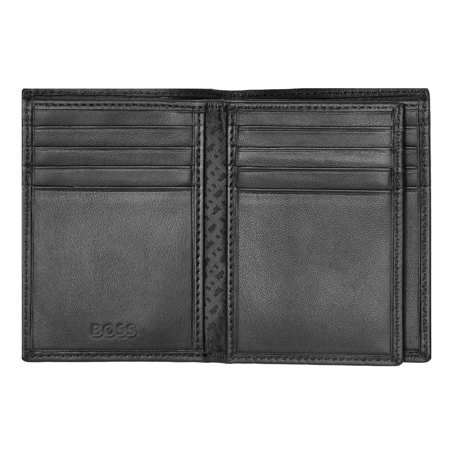 Card holder with flap Classic Smooth Black - obrazek 2