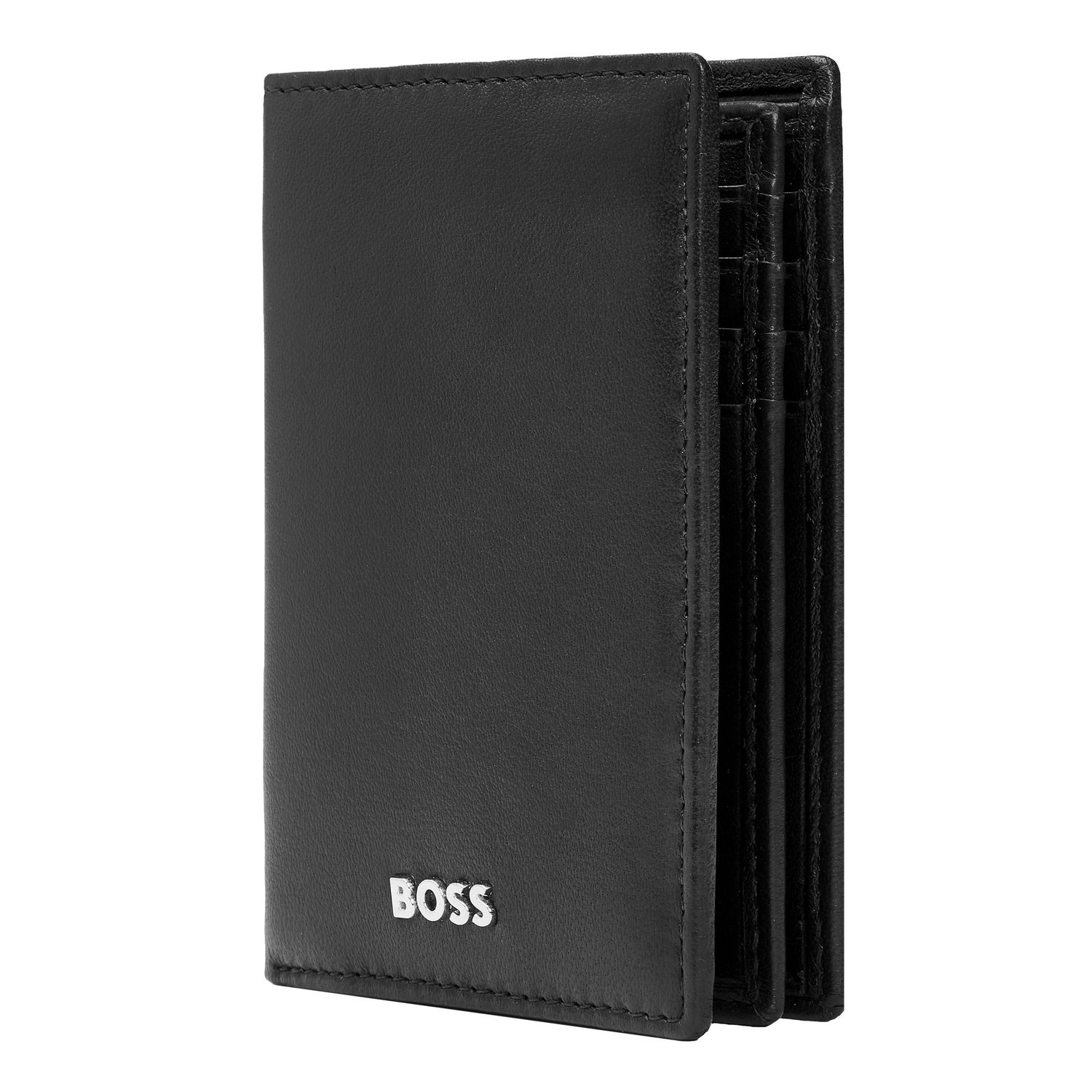 Card holder with flap Classic Smooth Black - obrazek 3