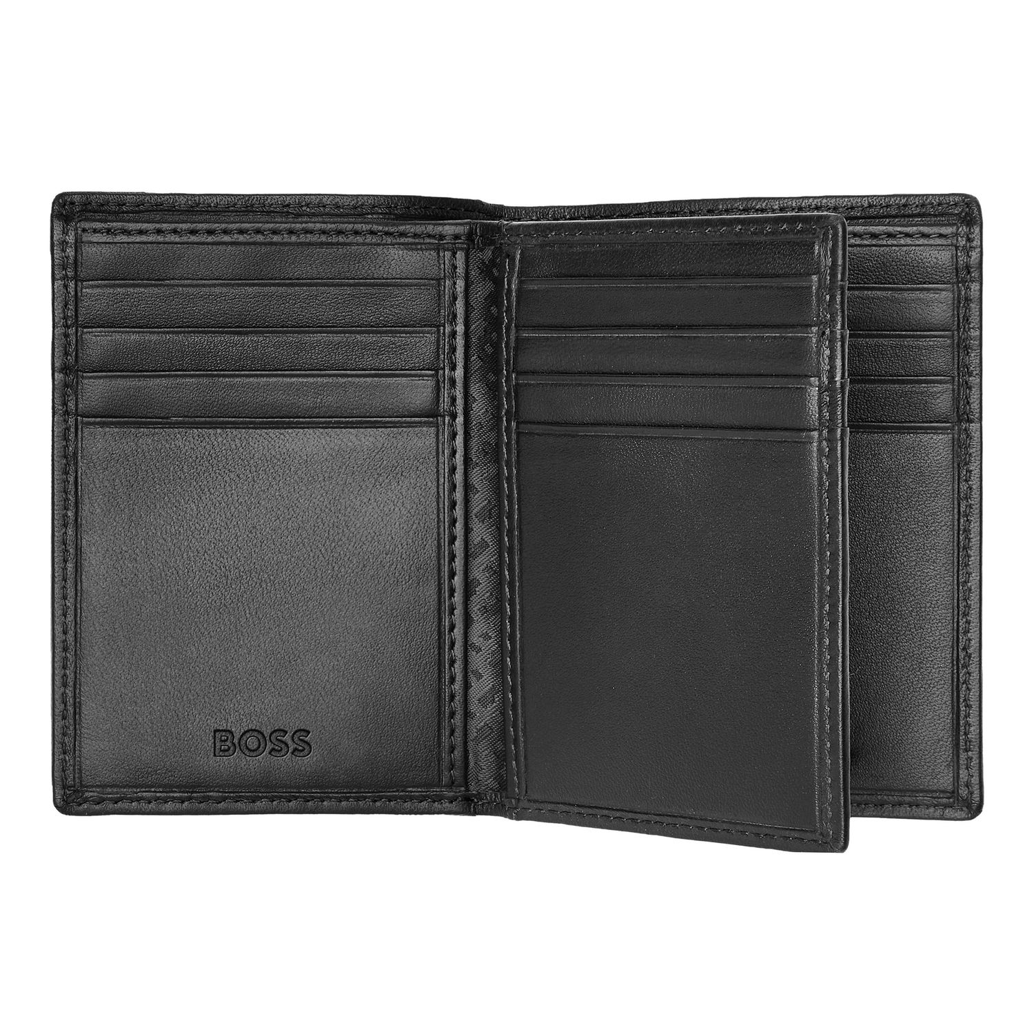 Card holder with flap Classic Smooth Black - obrazek 5