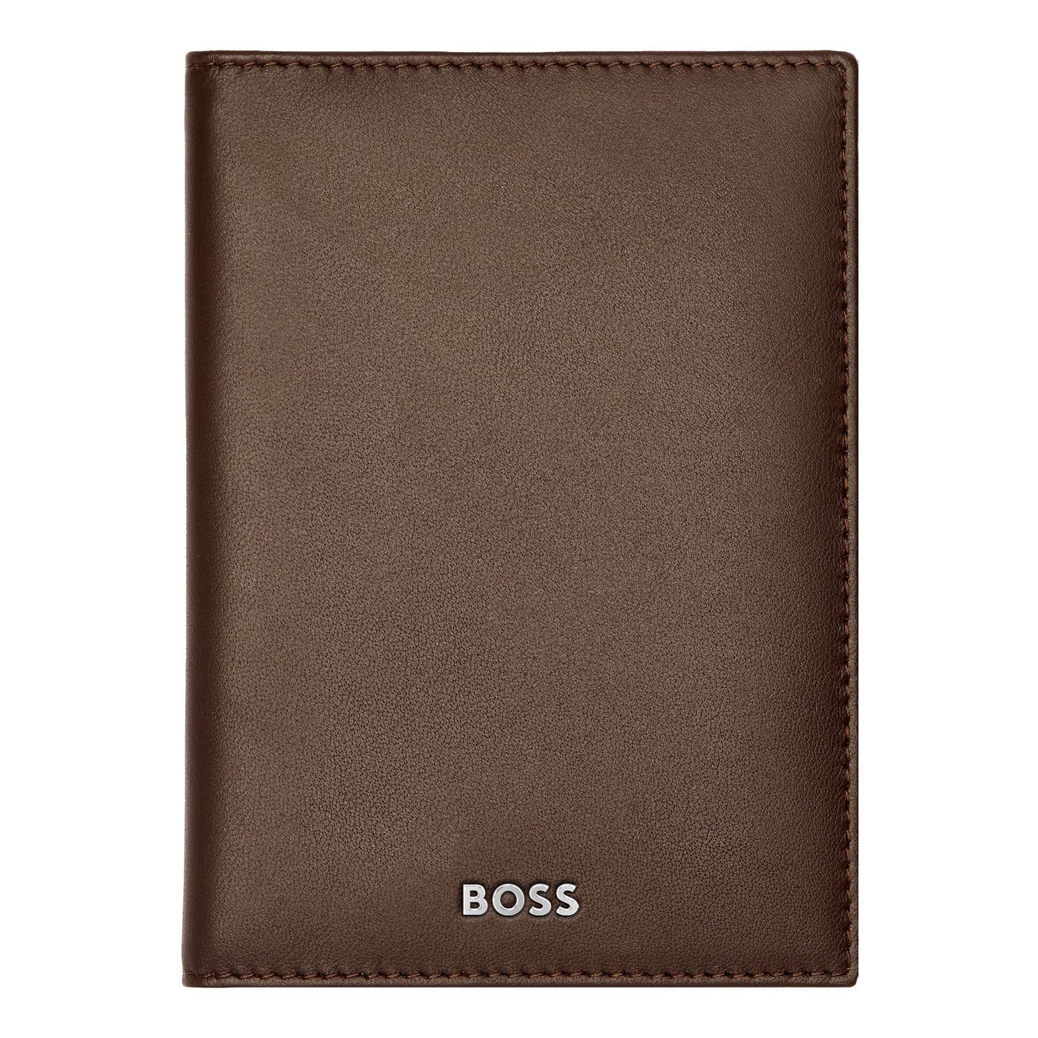 Card holder with flap Classic Smooth Brown - obrazek 2