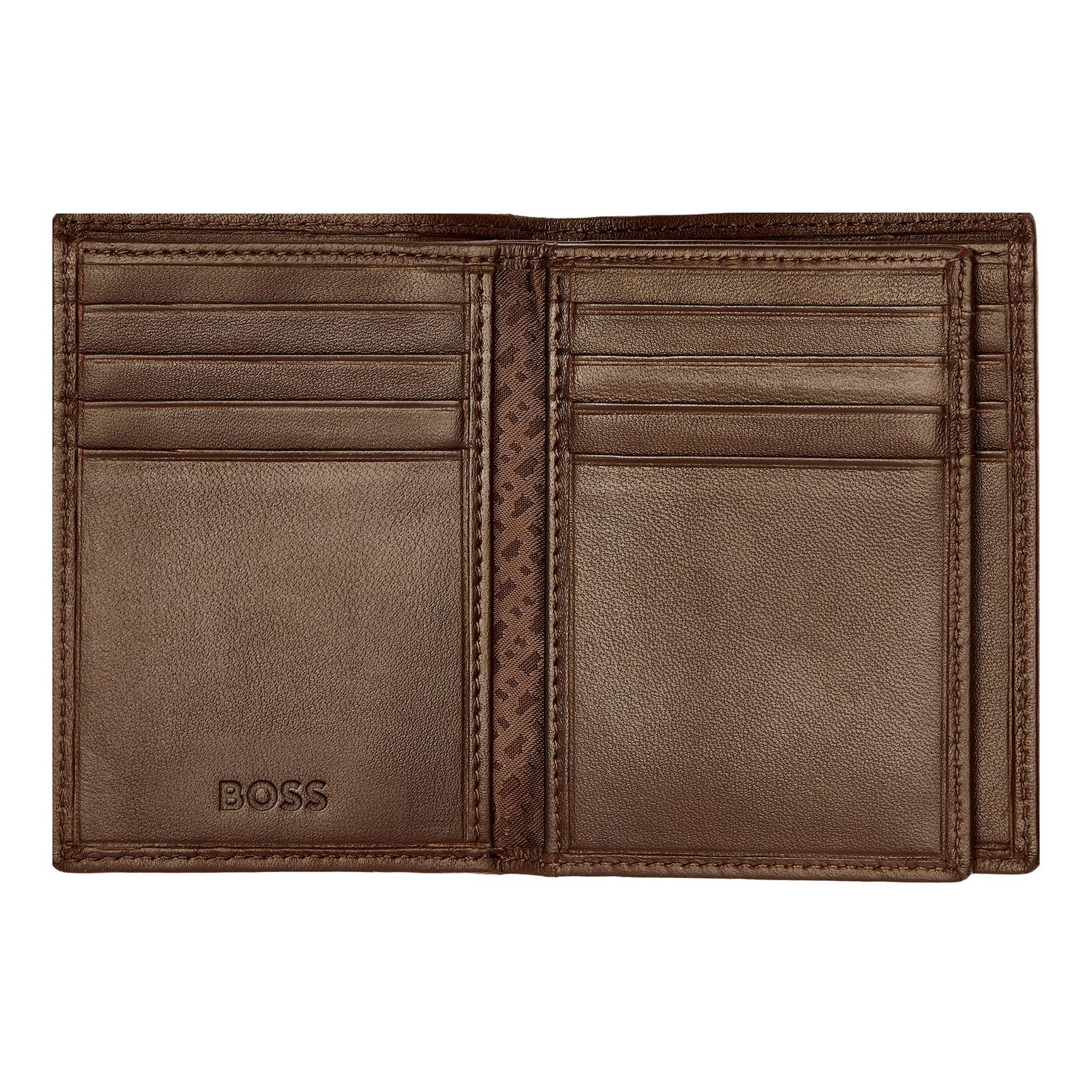 Card holder with flap Classic Smooth Brown - obrazek 3
