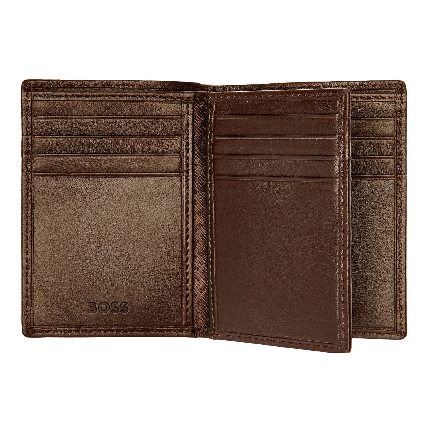 Card holder with flap Classic Smooth Brown - obrazek 4