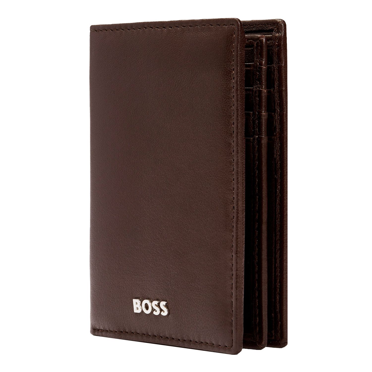 Card holder with flap Classic Smooth Brown - obrazek 5