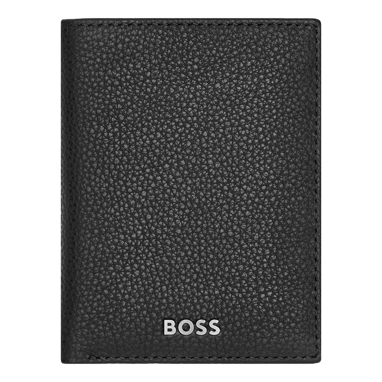 Card holder with flap Trifold Classic Grained Black - obrazek 2