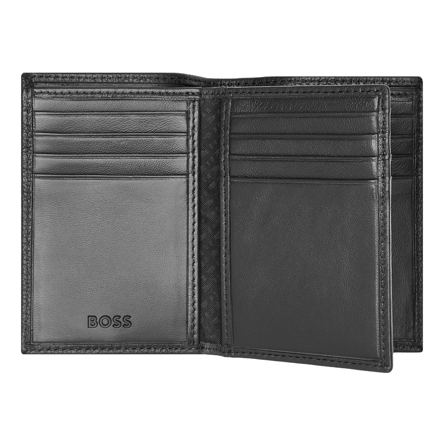 Card holder with flap Trifold Classic Grained Black - obrazek 3