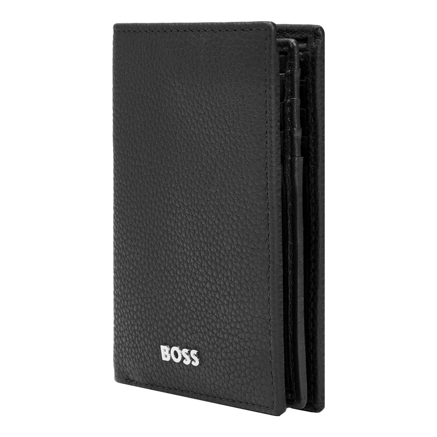 Card holder with flap Trifold Classic Grained Black - obrazek 4