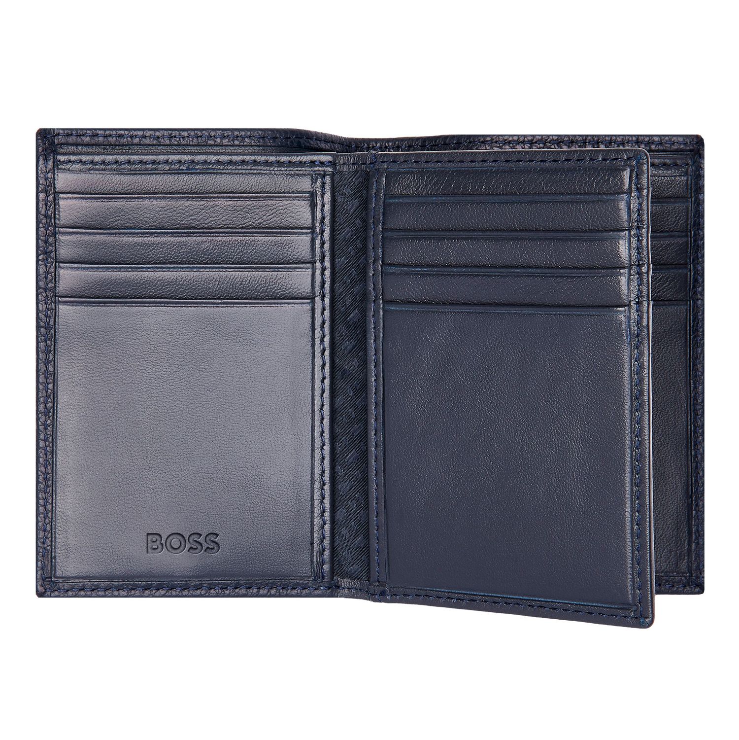 Card holder with flap Classic Grained Navy - obrazek 3