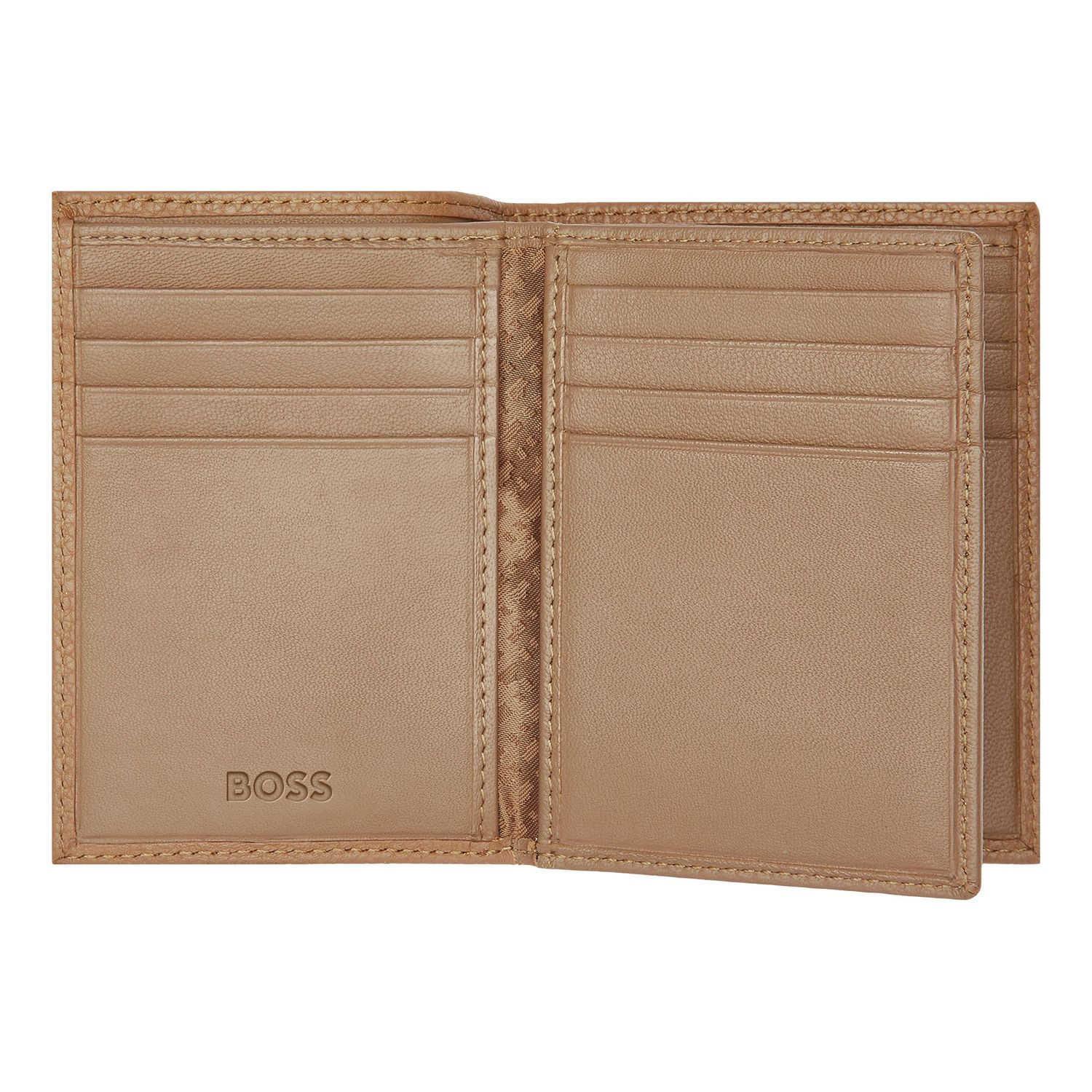 Card holder with flap Classic Grained Camel - obrazek 3