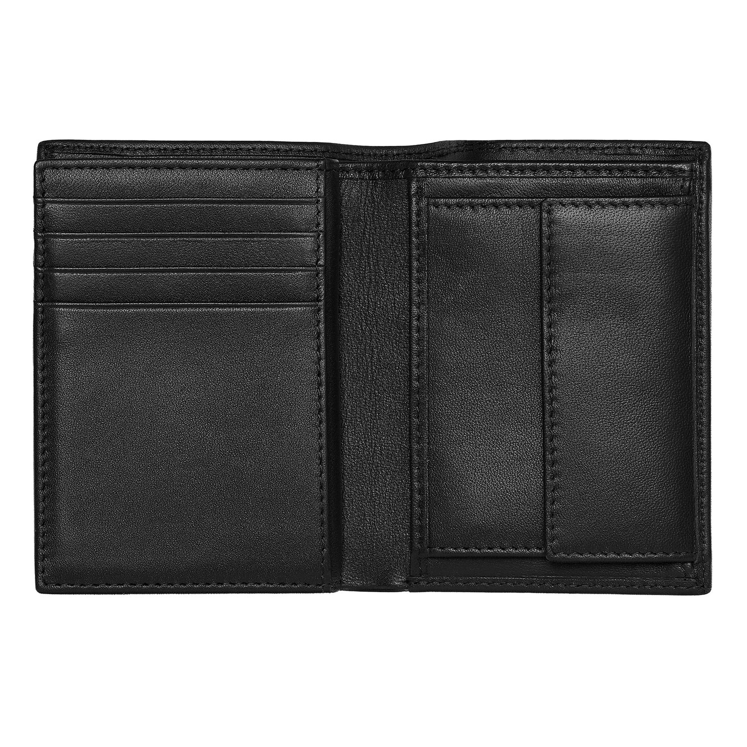 Card holder with flap and money pocket Classic Grained Black - obrazek 3