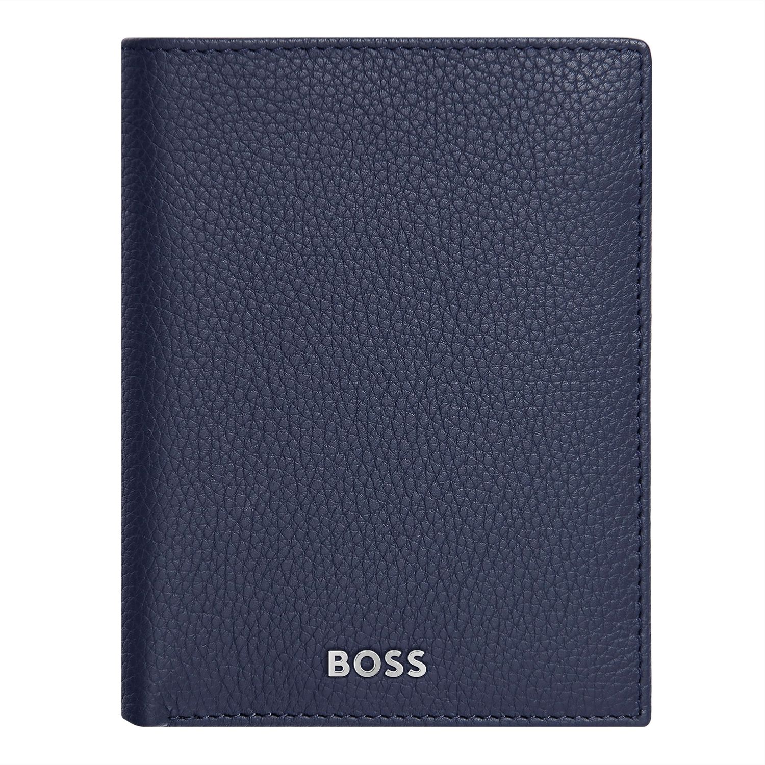 Card holder with flap and money pocket Classic Grained Navy - obrazek 2
