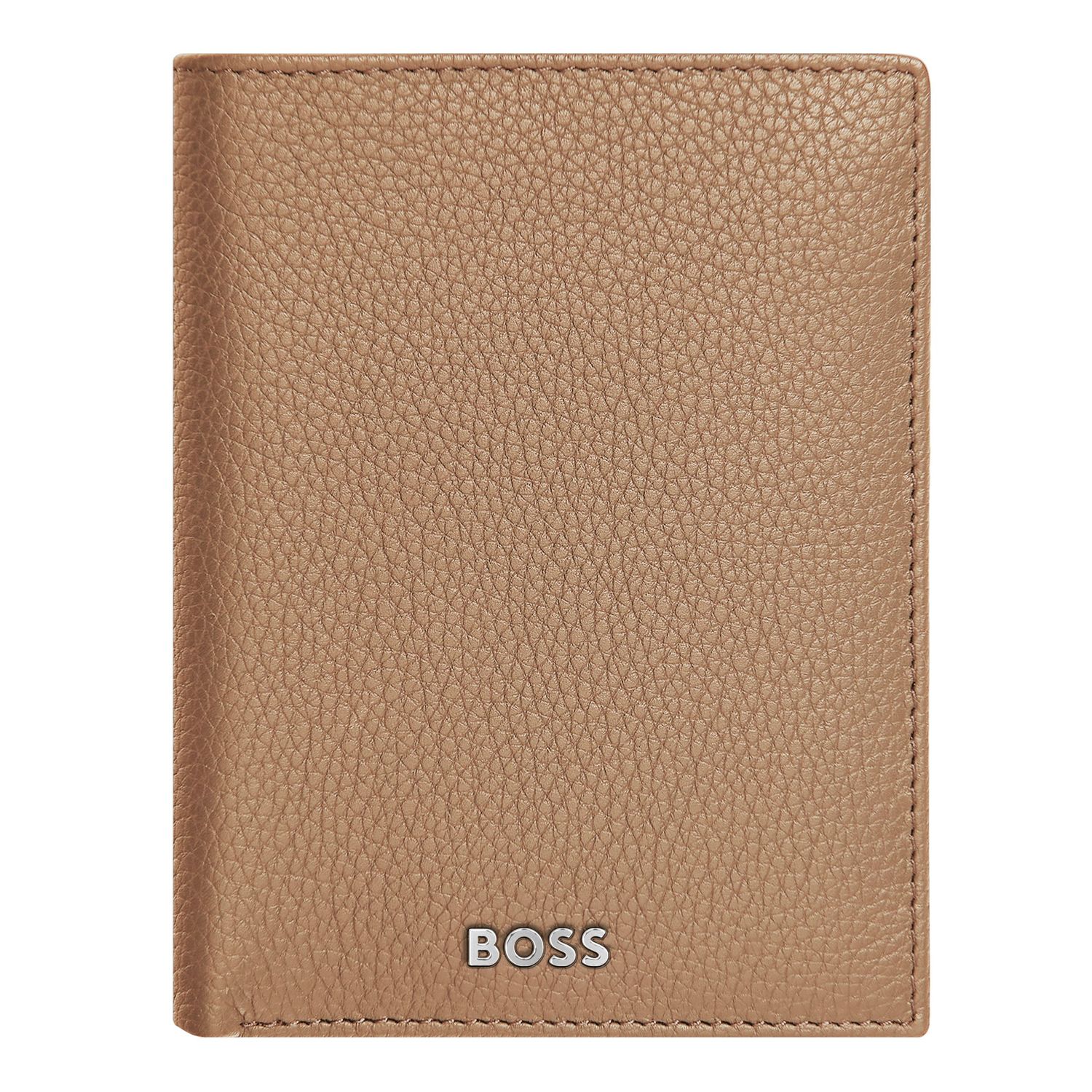 Card holder with flap and money pocket Classic Grained Camel - obrazek 2