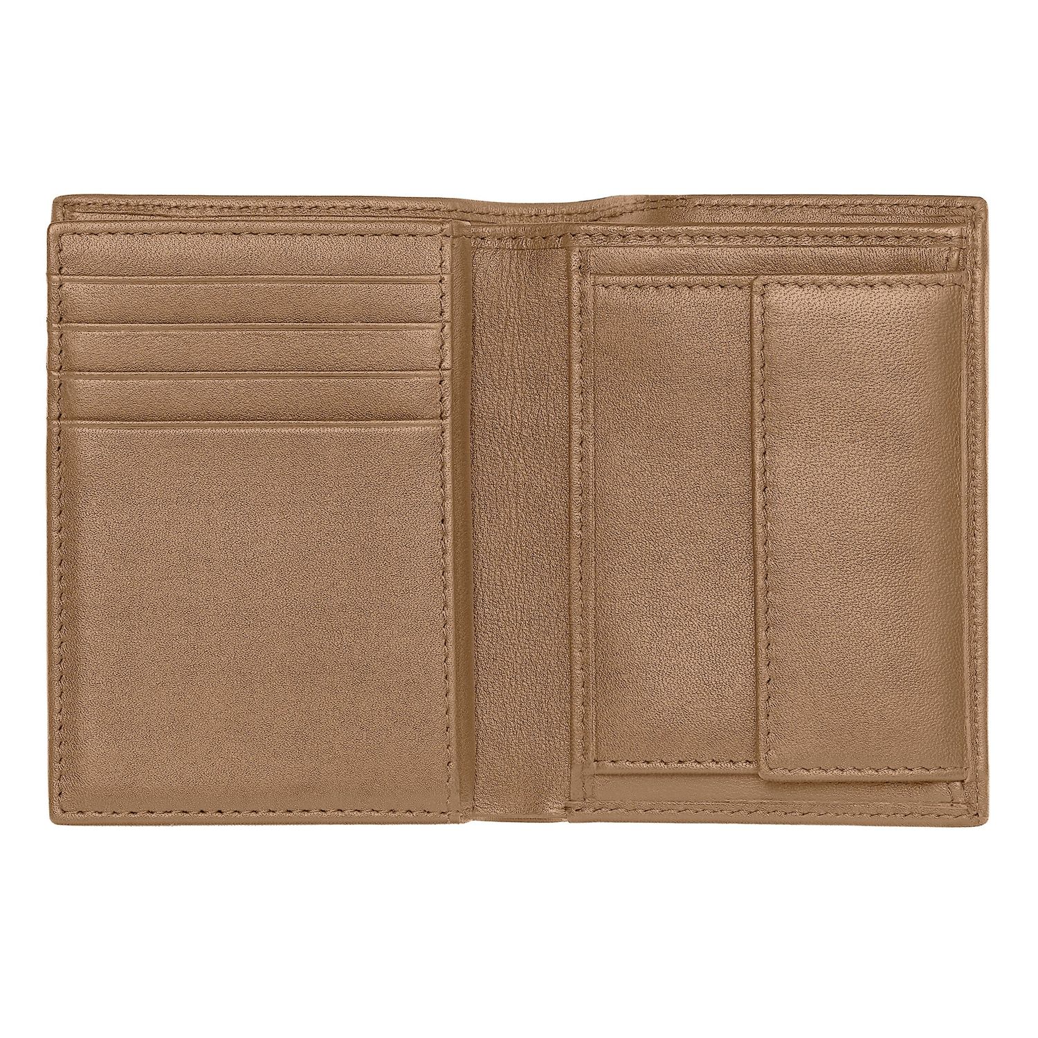 Card holder with flap and money pocket Classic Grained Camel - obrazek 3