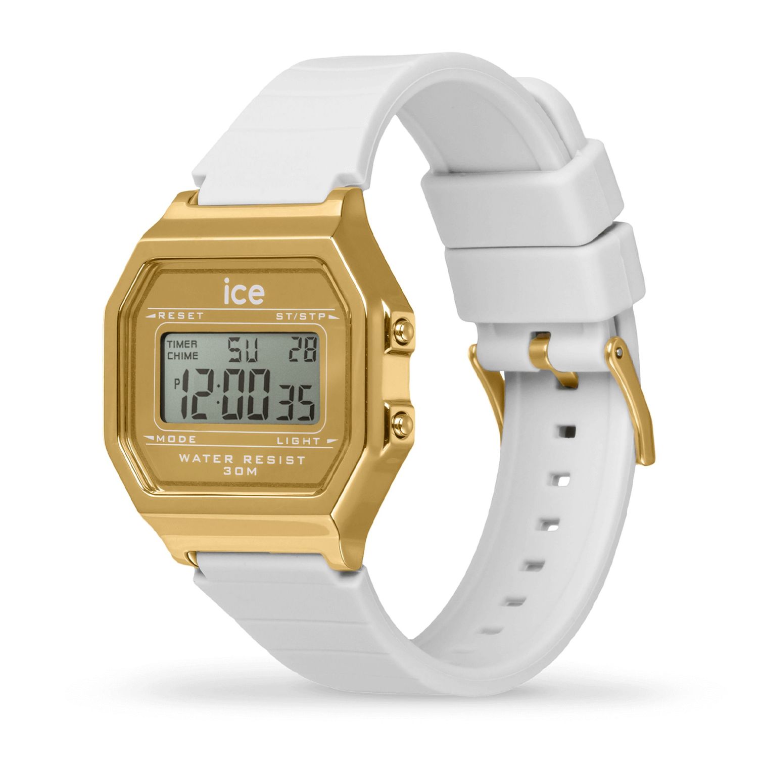 ICE digit retro-Metal gold mirror-White -Small - obrazek 2