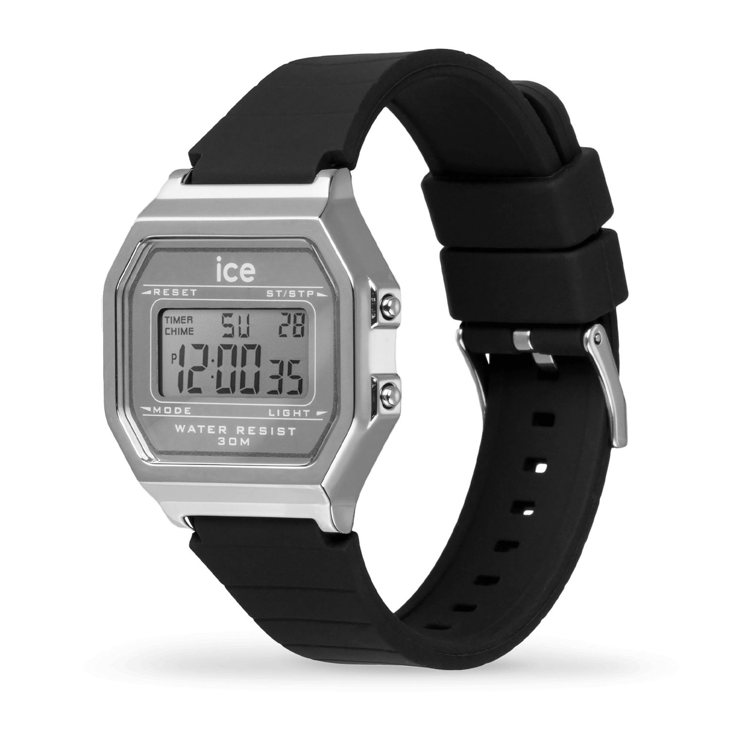 ICE digit retro-Metal silver mirror-Black -Small - obrazek 2