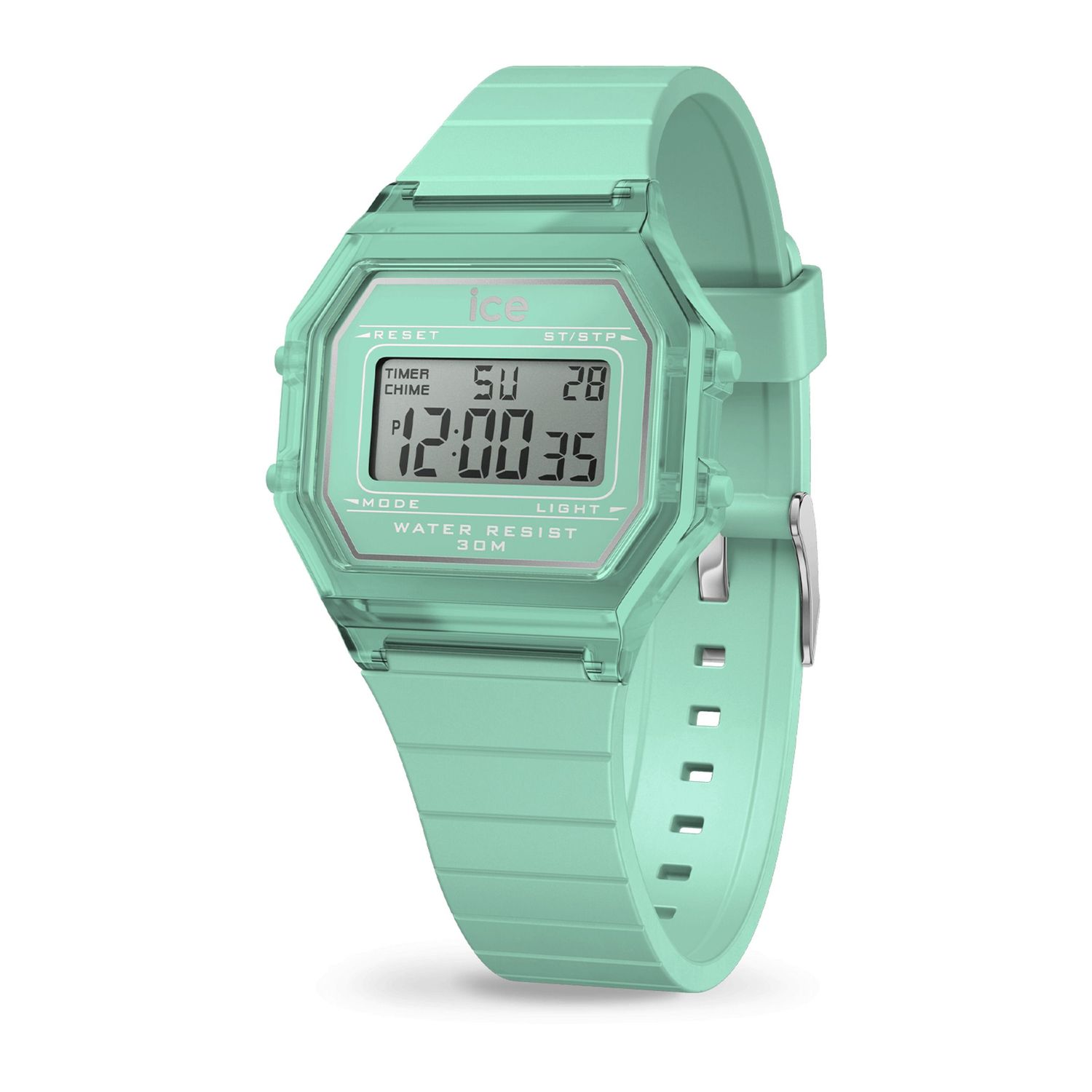 ICE digit retro-Azure blue-Clear-Small