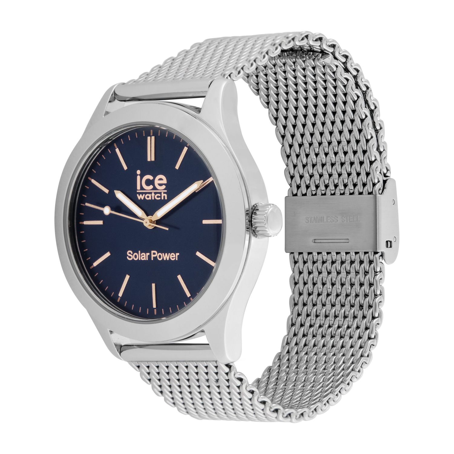 ICE steel solar Silver Dark Blue Milanese - obrazek 3