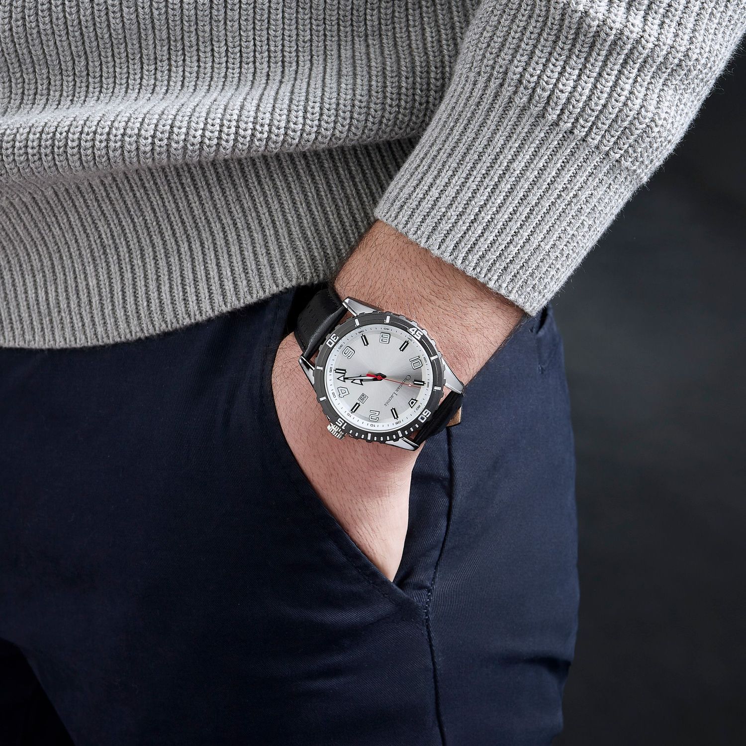 Zegarek z datownikiem Sol Black & Chrome - obrazek 4