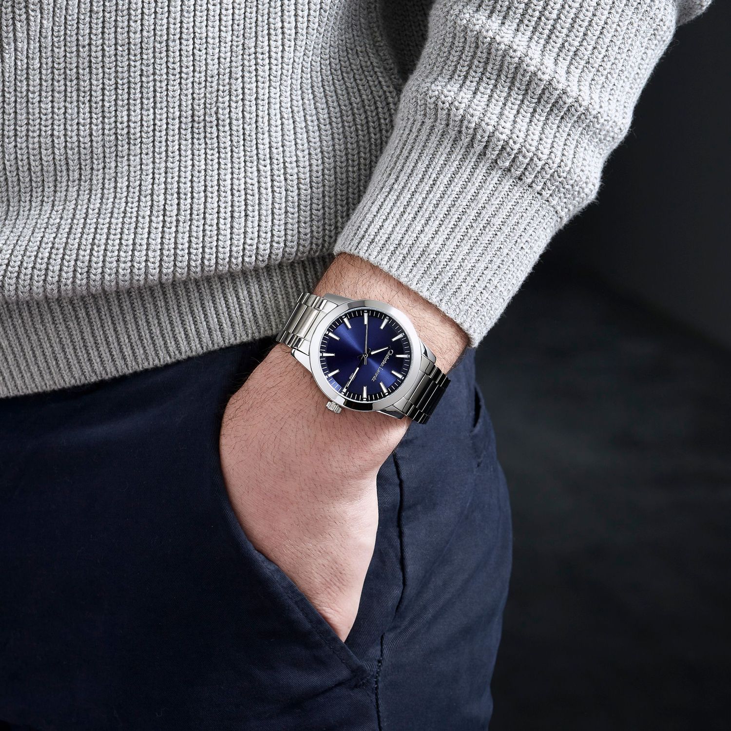 Zegarek z datownikiem Astrum Chrome / Navy - obrazek 3