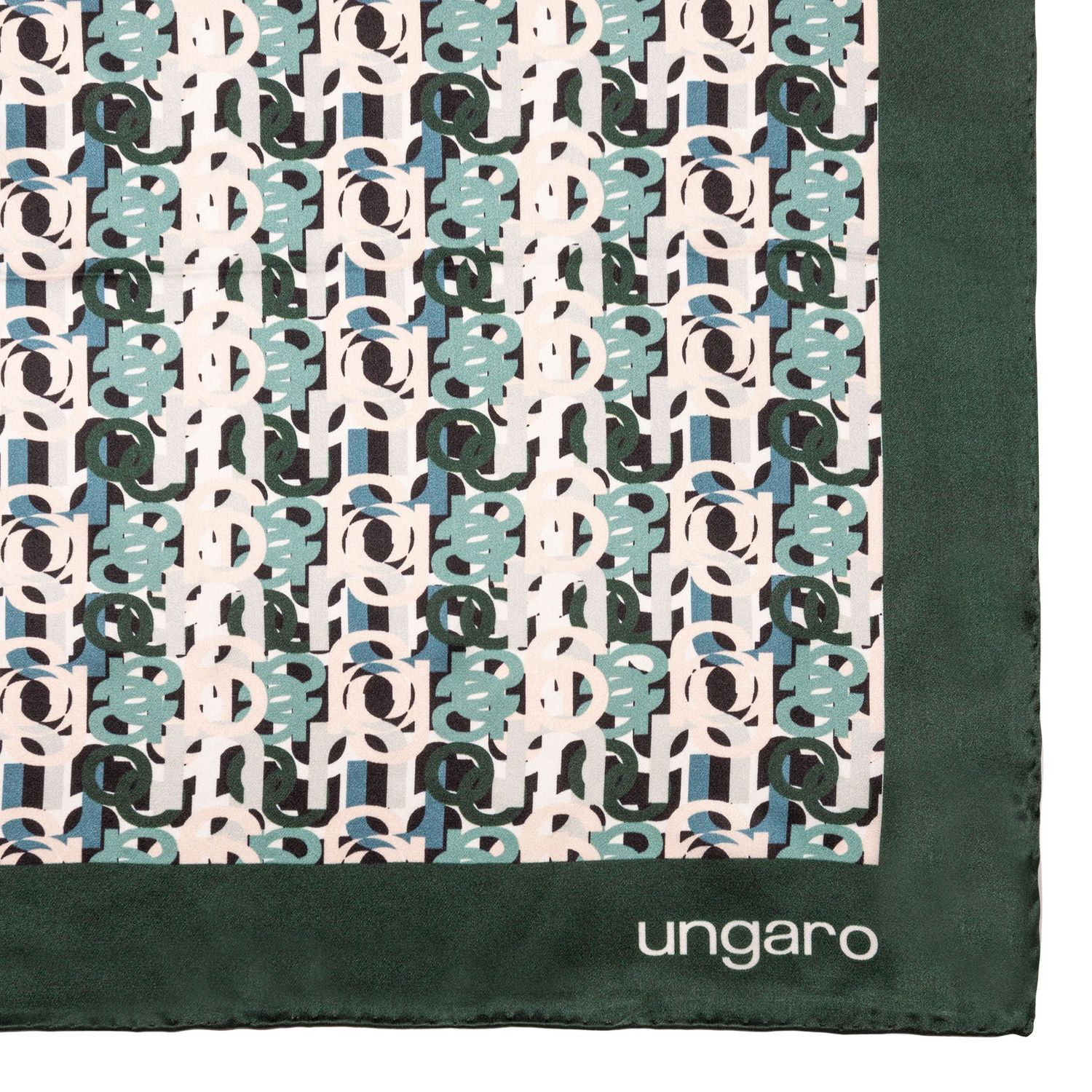Jedwabny szal Umberta Dark Green - obrazek 2