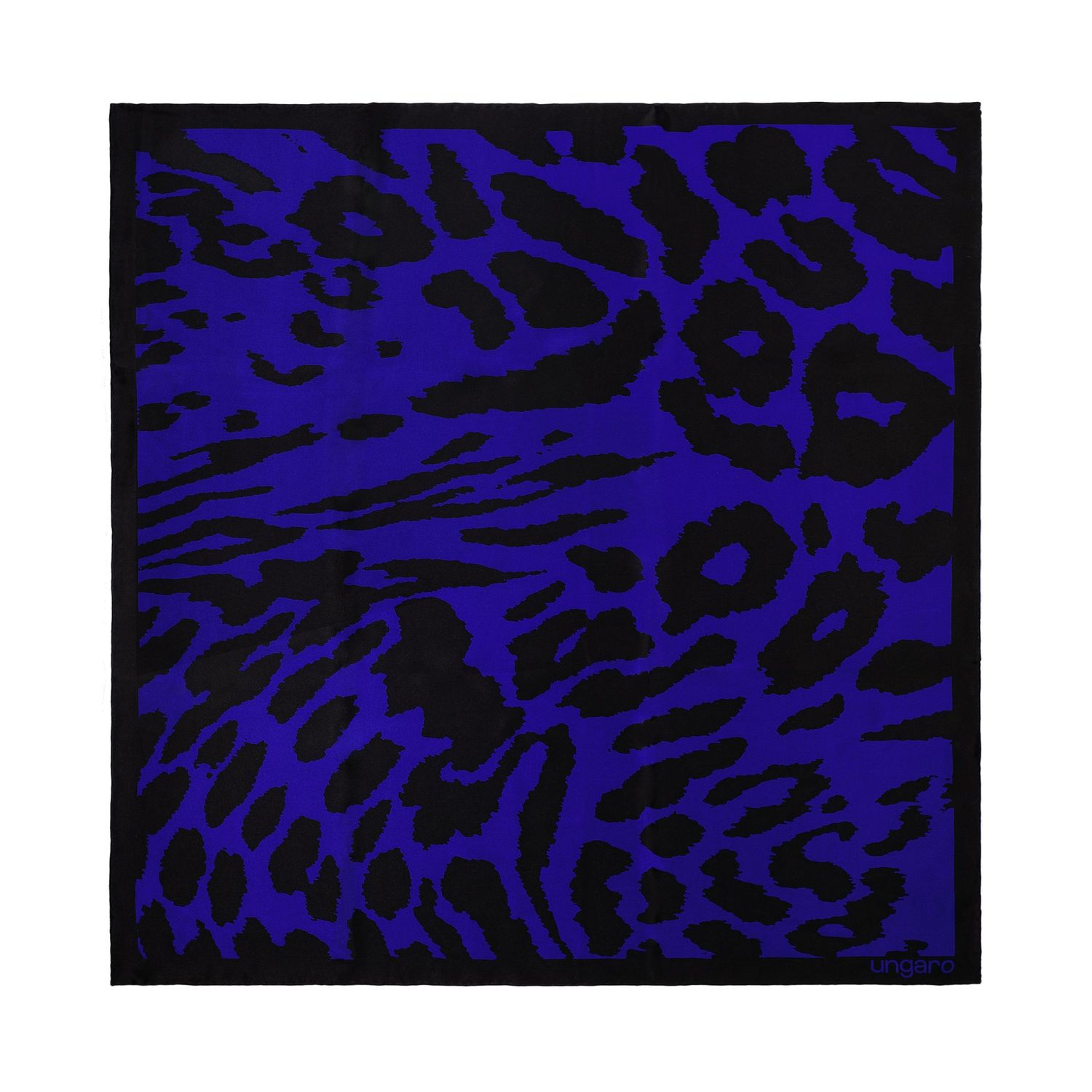 Jedwabny szal Lina Bright Blue & Black