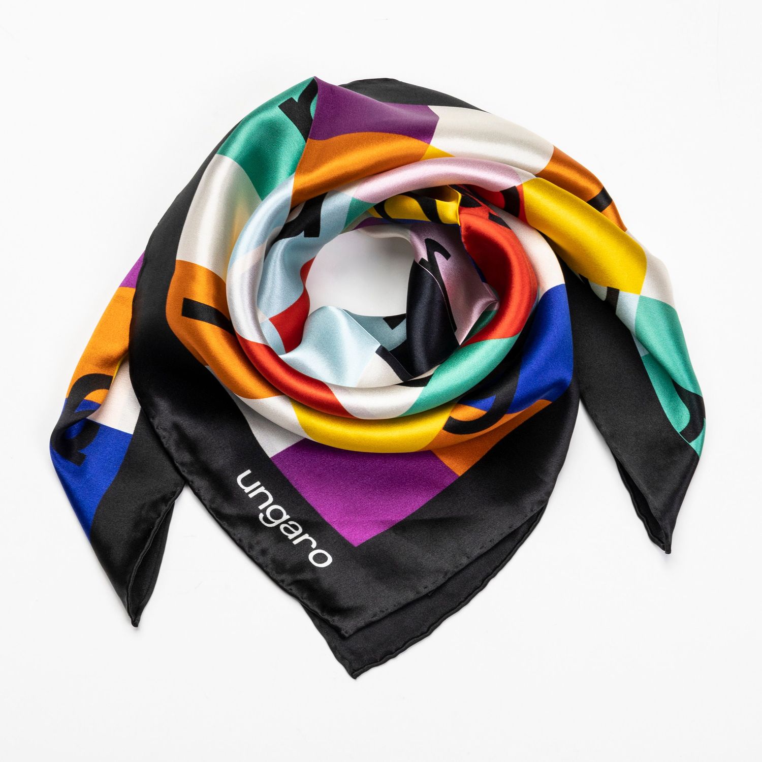 Jedwabny szal Ada Black/multi - obrazek 3