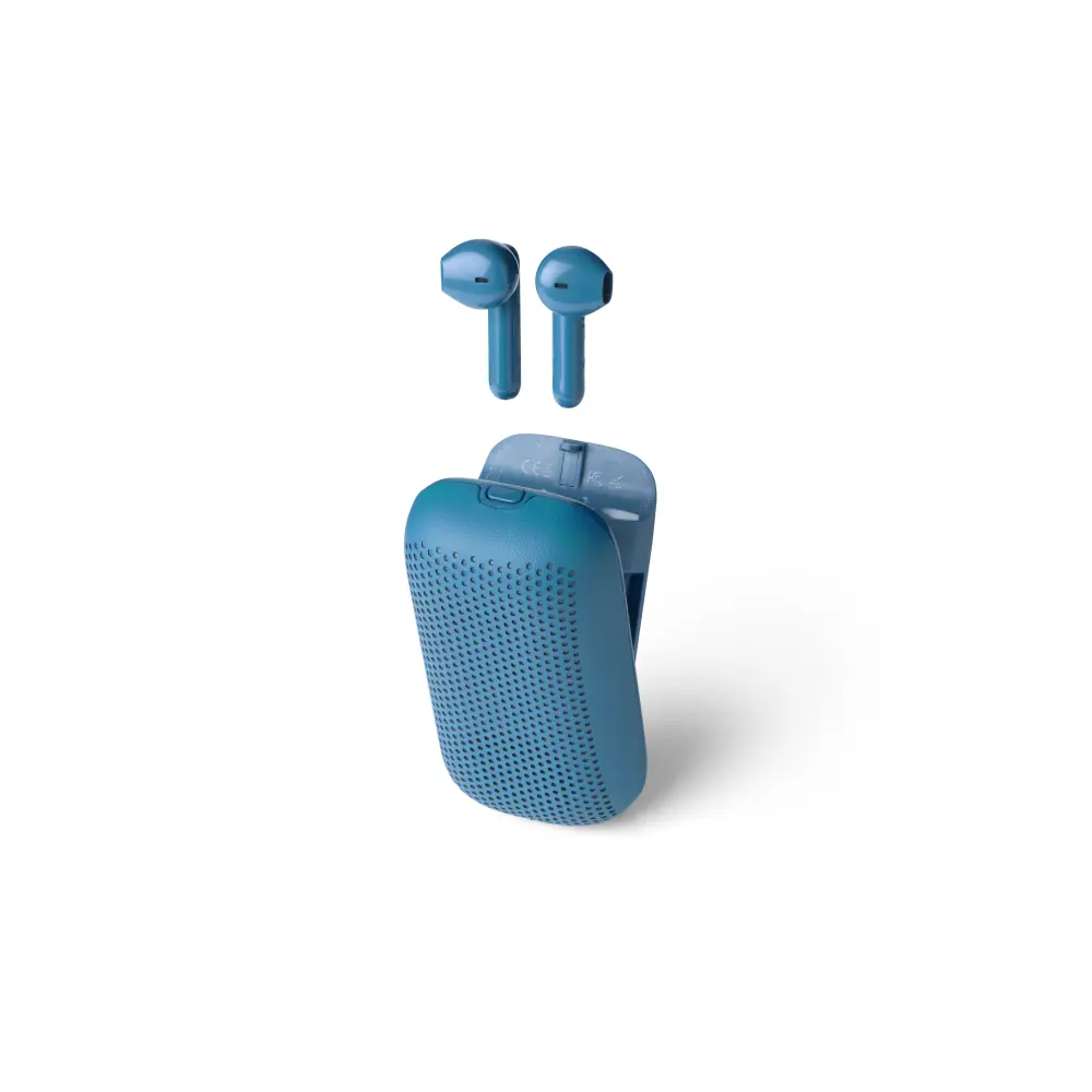 LA127 Słuchawki + głośnik bezprzewodowy SPEAKERBUDS Niebieskie - obrazek 11
