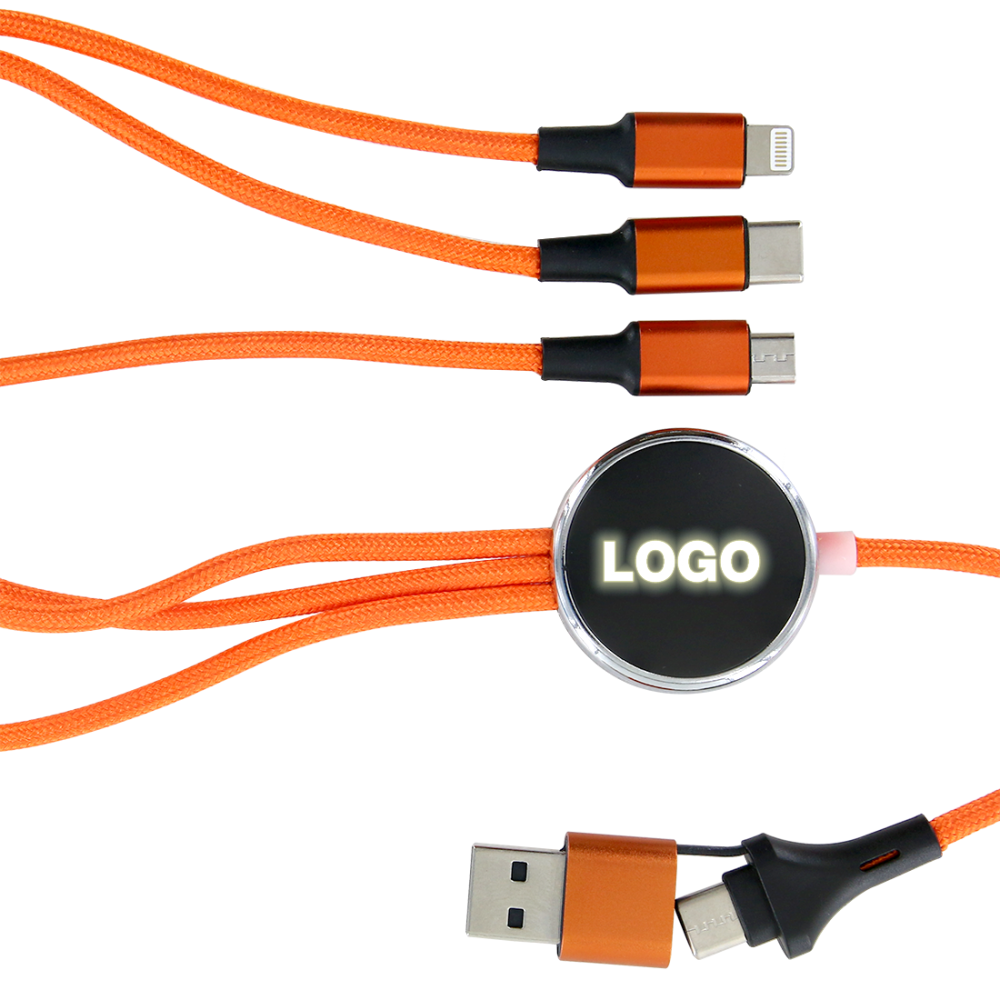 M4.5 Kabel do ładowania 5w1 z miejscem na świecące logo Pomarańczowy