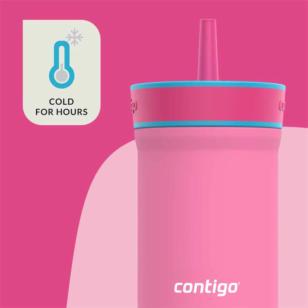 Metalowy kubek ze słomką LEIGHTON 350 ml Bubblegum Pink - obrazek 4