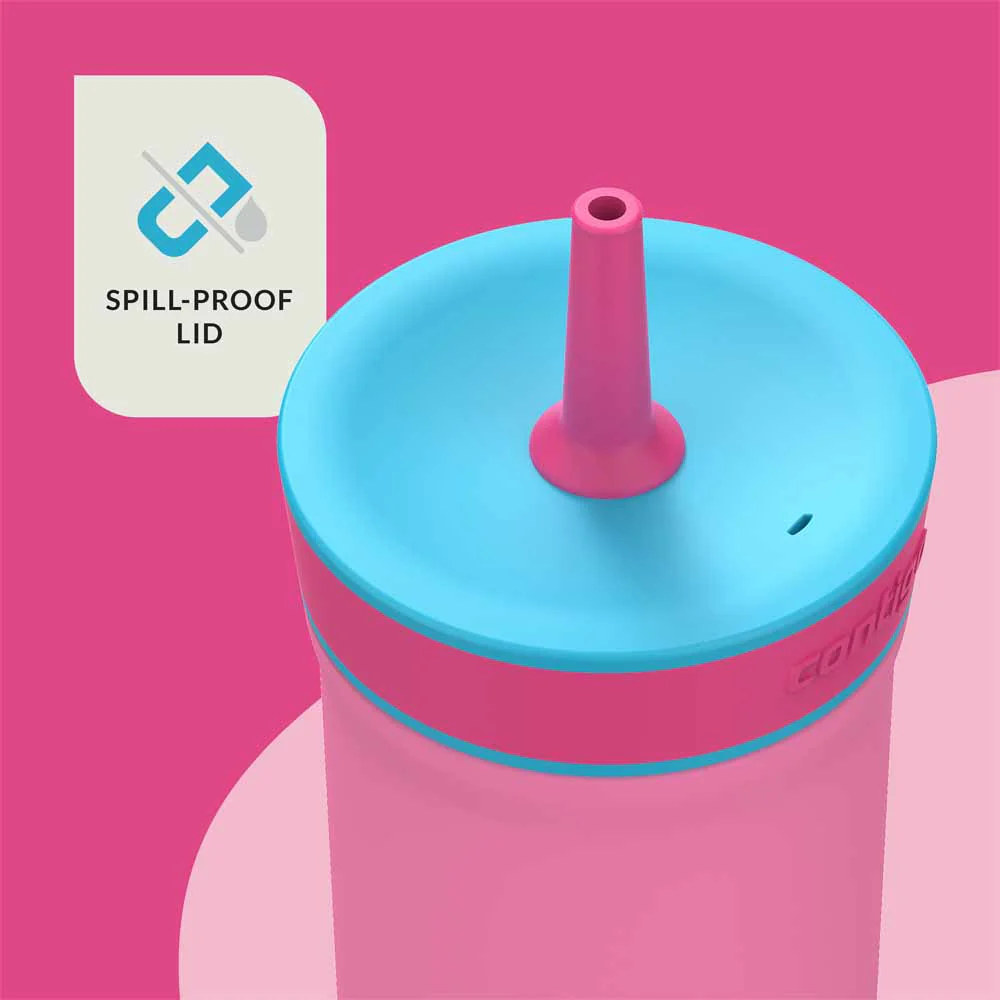Metalowy kubek ze słomką LEIGHTON 350 ml Bubblegum Pink - obrazek 5