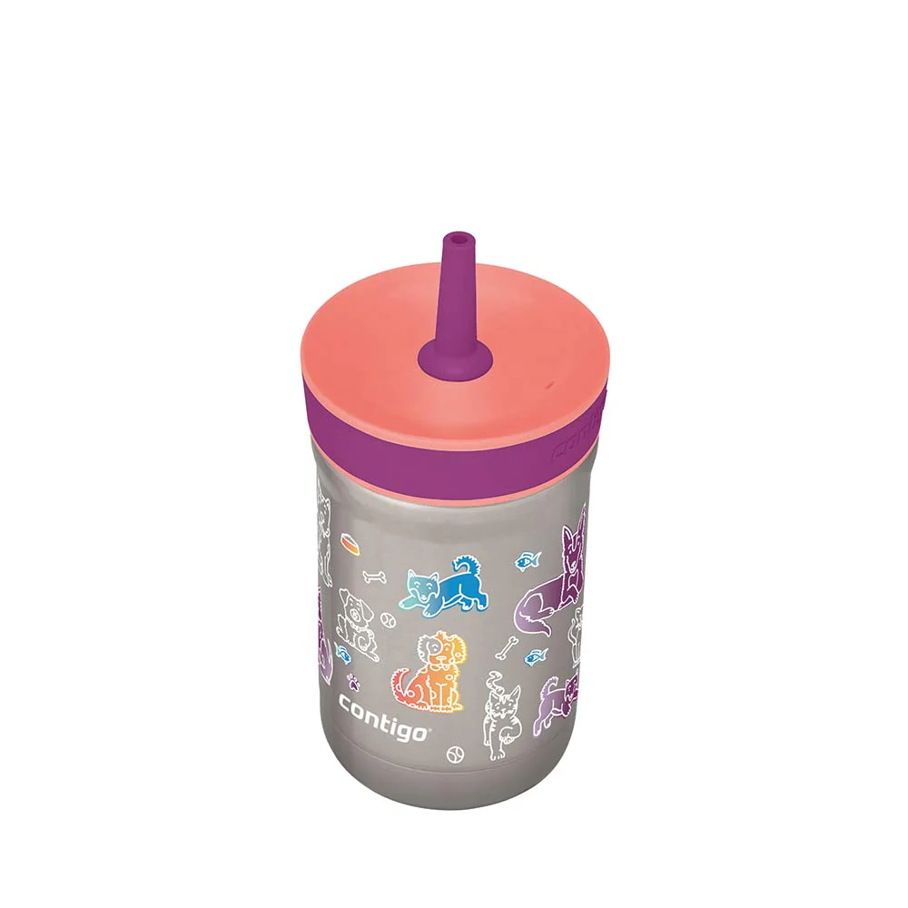 Metalowy kubek ze słomką LEIGHTON 350 ml Pets - obrazek 2