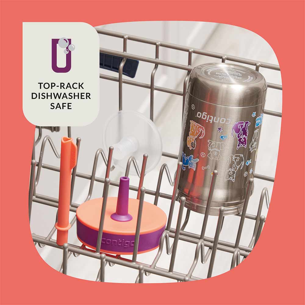 Metalowy kubek ze słomką LEIGHTON 350 ml Pets - obrazek 3