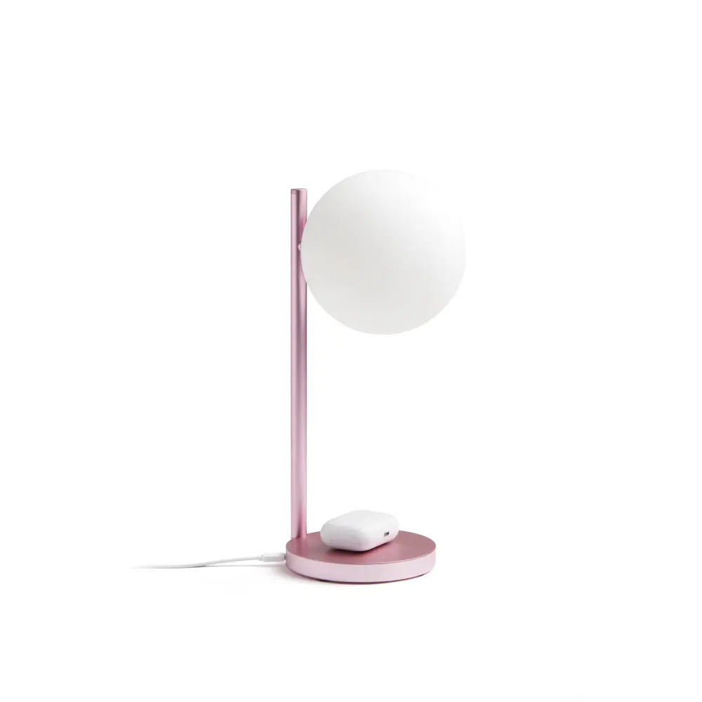LH70 Lampka biurkowa Bubble ze zintegrowaną ładowarką indukcyjną Różowa - obrazek 5