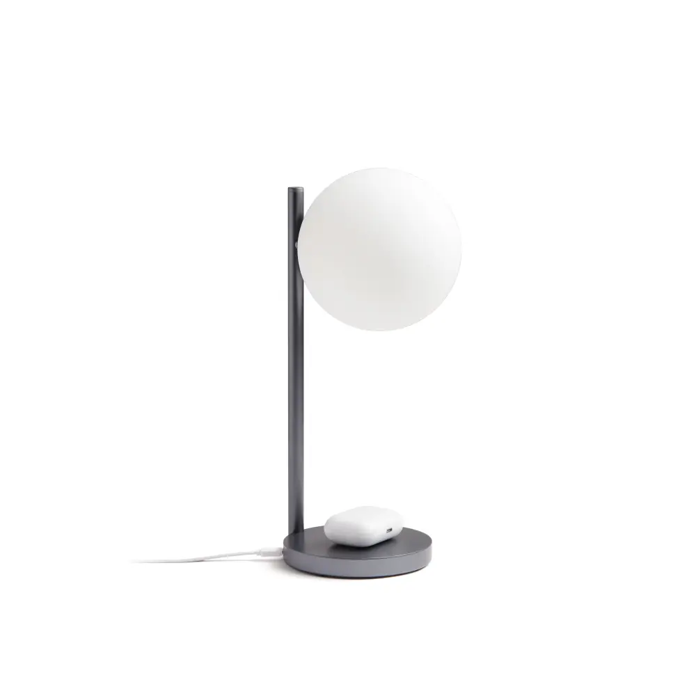 LH70 Lampka biurkowa Bubble ze zintegrowaną ładowarką indukcyjną Szara - obrazek 12