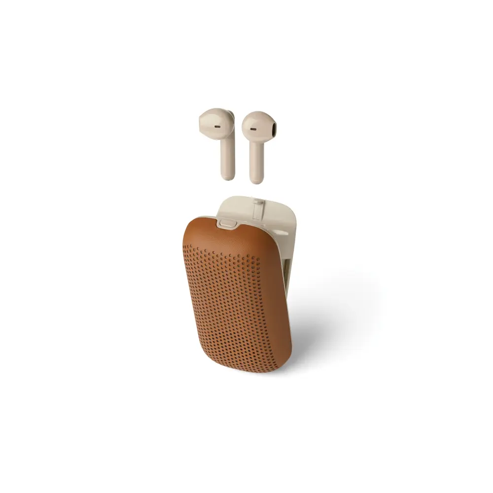 LA127 Słuchawki + głośnik bezprzewodowy SPEAKERBUDS Brązowe - obrazek 11