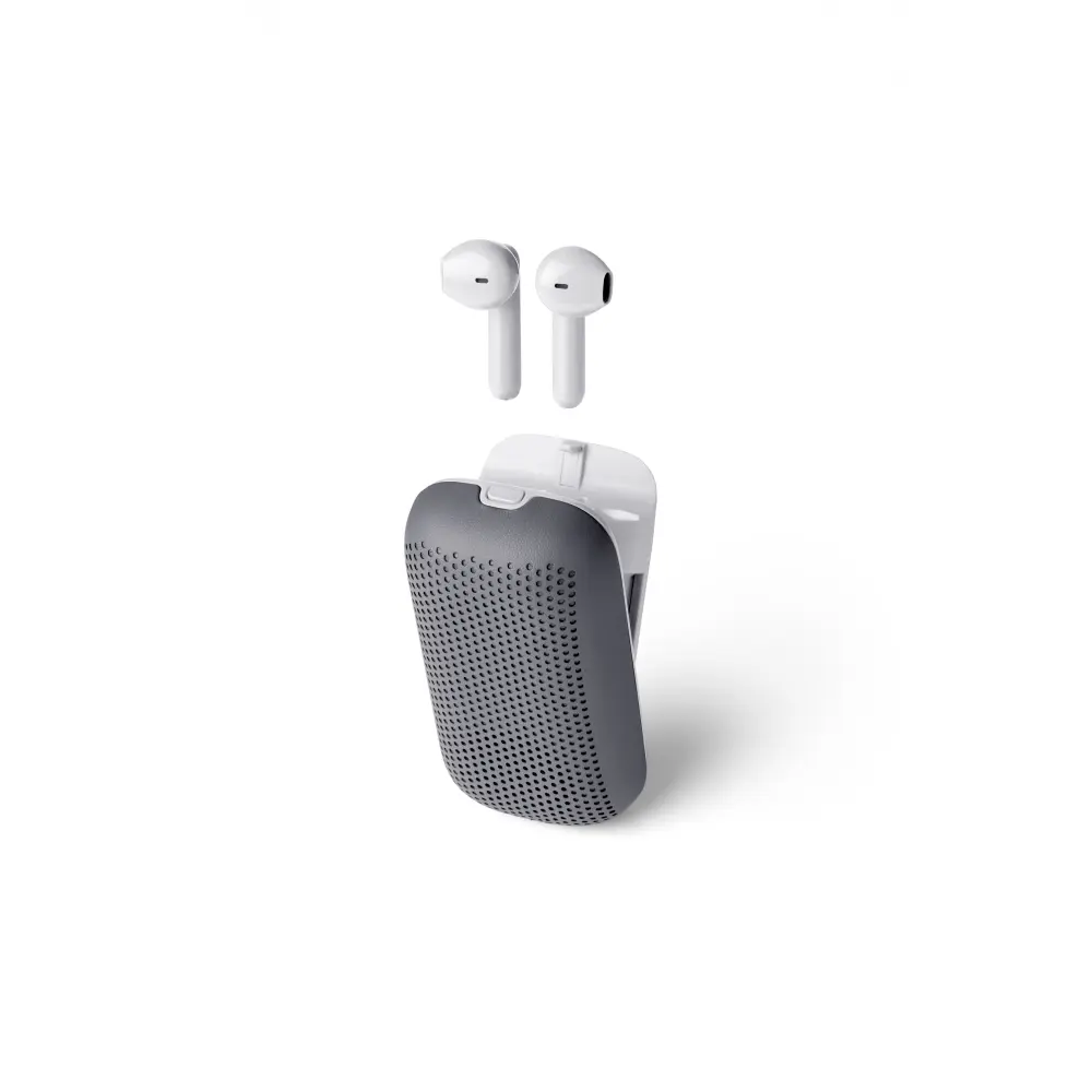 LA127 Słuchawki + głośnik bezprzewodowy SPEAKERBUDS Szare - obrazek 11