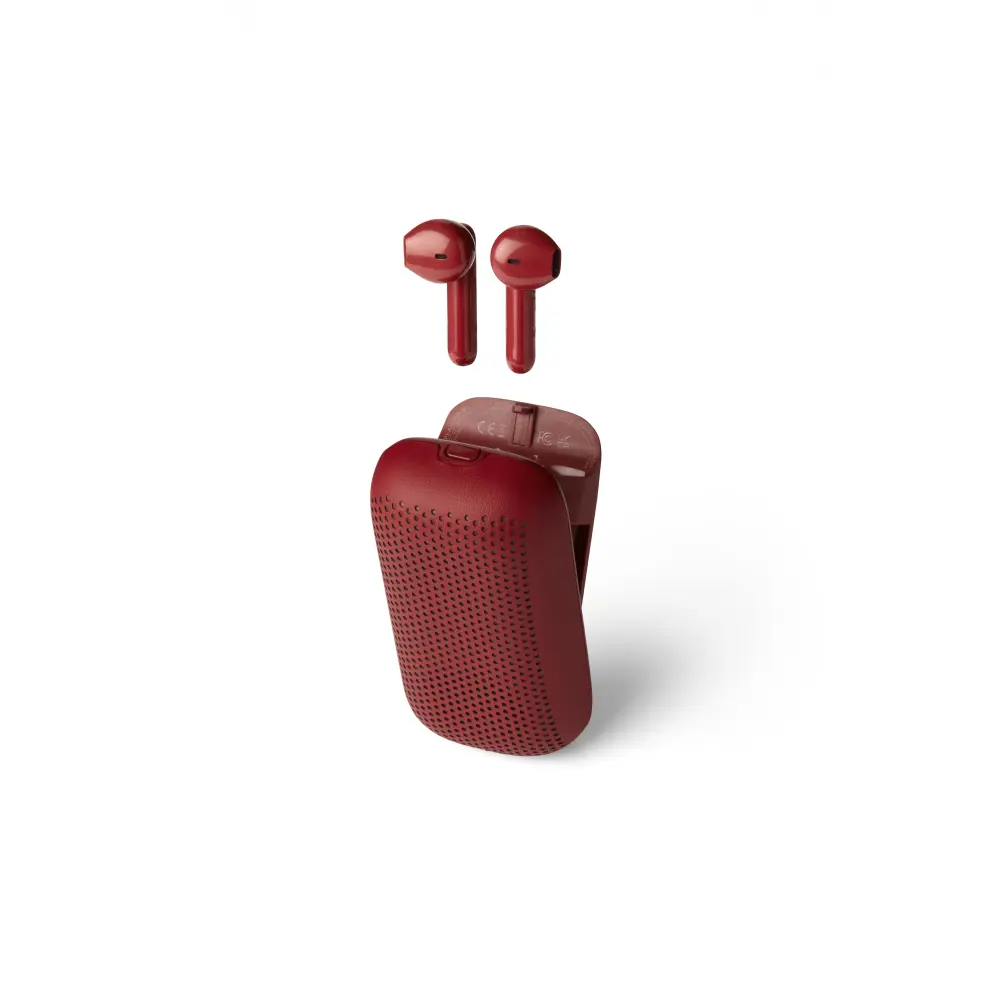 LA127 Słuchawki + głośnik bezprzewodowy SPEAKERBUDS Czerwone - obrazek 11