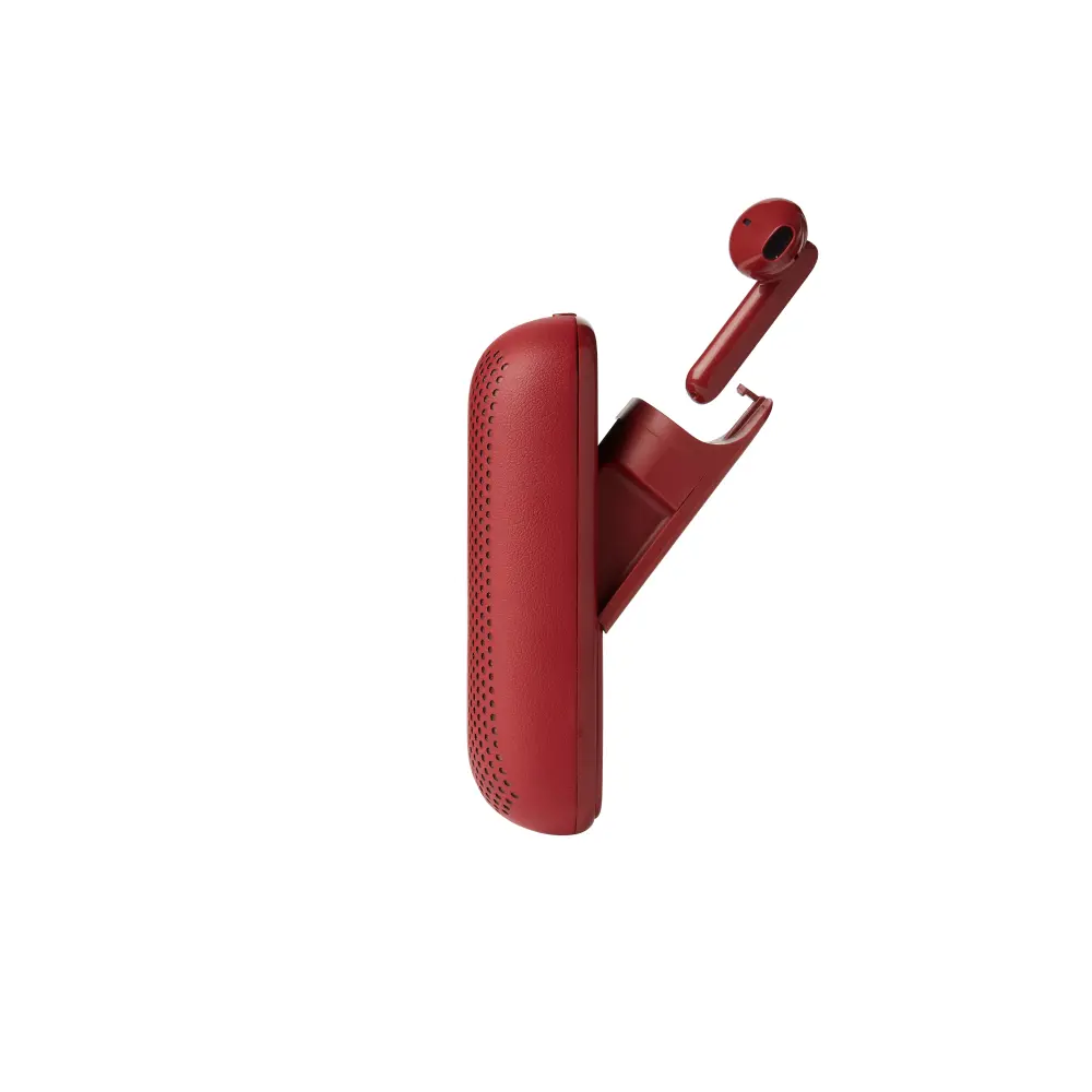 LA127 Słuchawki + głośnik bezprzewodowy SPEAKERBUDS Czerwone - obrazek 10