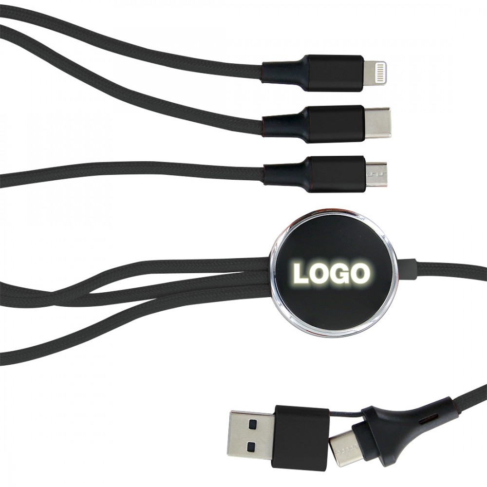 M4.5 Kabel do ładowania 5w1 z miejscem na świecące logo Czarny